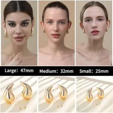 Ascona Extra Large Chunky Gold Hoop Earrings for Women