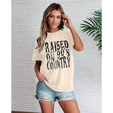 QLIPIN Raised on 90s Country Shirt for Women