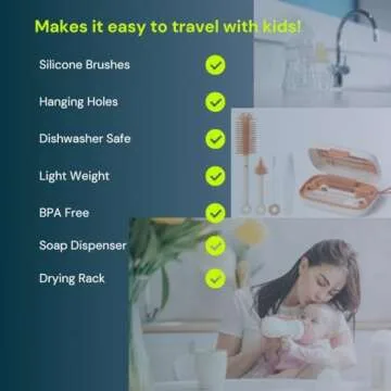 Travel Baby Bottle Cleaning Kit - 7-in-1 Essential