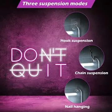 YIKBIK Don't Quit LED Neon Sign for Wall Decor, DO IT LED Neon Lights Party Decorations, USB Powered Switch LED Neon Lights Lighting Adjustable for Office Room, Gym Room, Man Cave, Gamer Room Decor