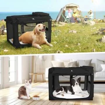 X-ZONE PET 3-Door Folding Soft Dog Crate, Indoor & Outdoor Pet Home, Multiple Sizes and Colors Available