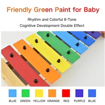 MUSICUBE Wooden Xylophone & Harmonica for Kids