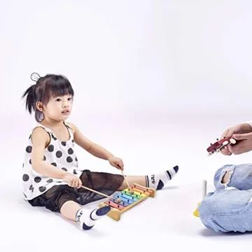 MUSICUBE Wooden Xylophone & Harmonica for Kids