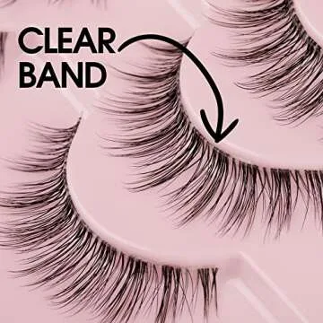 False Eyelashes 3D Lashes Natural Look Fake Eyelashes Clear Band 14mm lashes Soft Volume Lashes 10 P...
