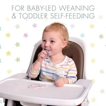 Nooli Baby Utensils Baby Feeding Baby Forks Baby Spoon Baby Feeding Supplies, BPA Phthalates-Free, Dishwasher and Sterilizer Safe, Gray