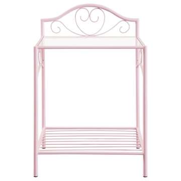 Coaster Home Furnishings Massi Traditional Wood 1-Shelf Bedroom Nightstand Bedside Table Organizer Unit Powder Pink 401152