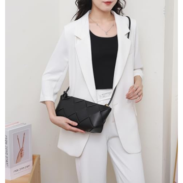 Trendy YUJORY Handmade Woven Crossbody Bag for Women