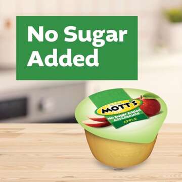 Mott's No Sugar Added Applesauce, 3.9 Oz Cups, 72 Count (12 Packs Of 6), Good Source Of Vitamin C, No Artificial Flavors