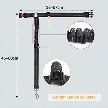 FYY Dog Seatbelt, Dog Seat Belt, Dog Car Seat Belt, Adjustable Pet Seatbelt for Dogs in Car, Dog Seat Belt Tether, Nylon Dog Car Seat Belt Elastic Dog Car Seatbelt for Small to Large Dogs Black