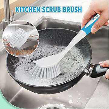 6 Pack Household Deep Cleaning Brush Set-Kitchen Cleaning Brushes, Includes Scrub Brush/Dish Brush/B...
