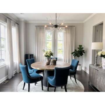 ChadMade Custom Curtain Drapery Polyester Linen Curtain, for Traverse Rod & Rod & Track, Living Room Curtain Dining Room Drape, Drapery Panel for Bedroom Patio Door,Tallis Collection (1 Panel)