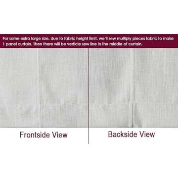 ChadMade Custom Curtain Drapery Polyester Linen Curtain, for Traverse Rod & Rod & Track, Living Room Curtain Dining Room Drape, Drapery Panel for Bedroom Patio Door,Tallis Collection (1 Panel)