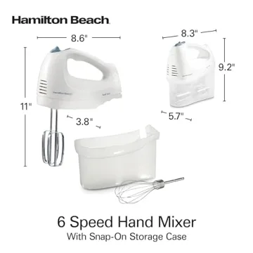 Hamilton Beach 6-Speed Hand Mixer with Whisk & Beaters
