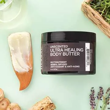 Ora's Amazing Herbal Ultra Healing Body Butter, Intensive Unscented Moisturizer For Dry Skin, Fragrance Free Skin Cream, 8 oz Large