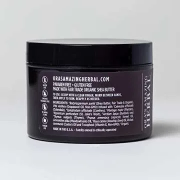 Ora's Amazing Herbal Ultra Healing Body Butter, Intensive Unscented Moisturizer For Dry Skin, Fragrance Free Skin Cream, 8 oz Large