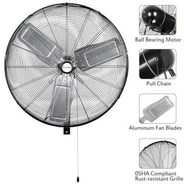 High Velocity 3-Speed Wall Fan for Commercial Spaces