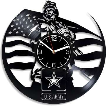 Kovides U.S. Army Vinyl Record Wall Clock - Unique Home Decor Gift
