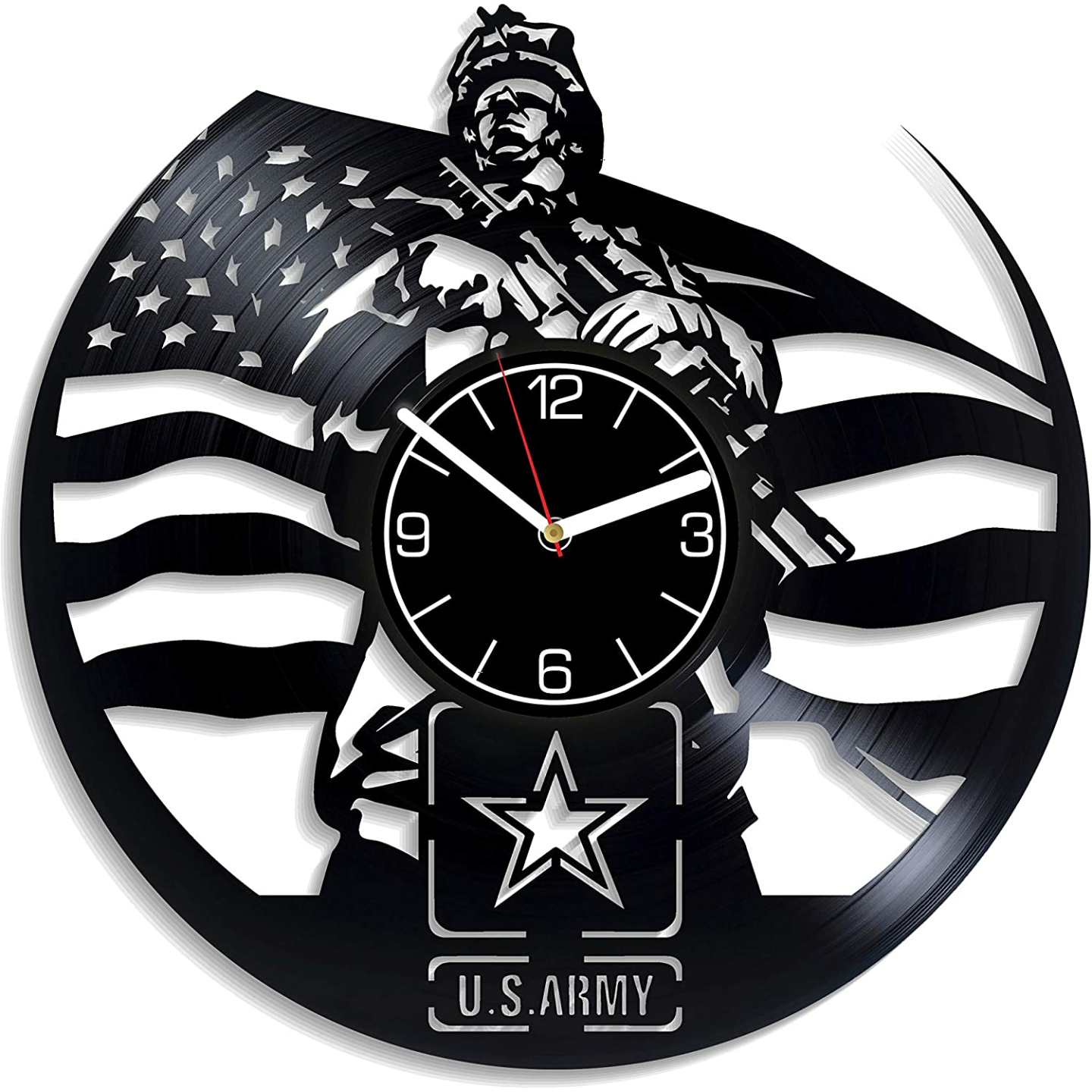U.S. Army Vinyl Record Wall Clock - Unique Gift