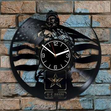 U.S. Army Vinyl Record Wall Clock - Unique Gift