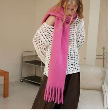 HONGWANG Cashmere Feel Winter Scarf for Women