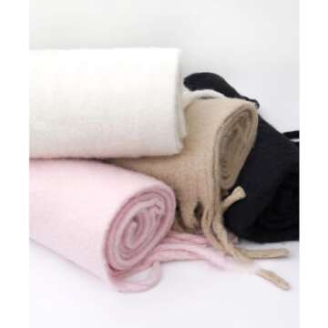 HONGWANG Cashmere Feel Winter Scarf for Women