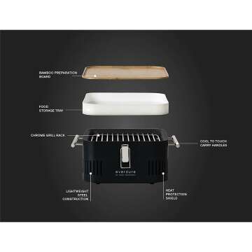 Everdure CUBE Portable Charcoal Grill for Easy BBQ