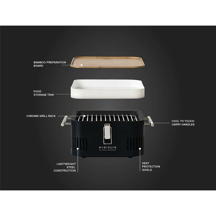 Everdure CUBE Portable Charcoal Grill for Easy BBQ
