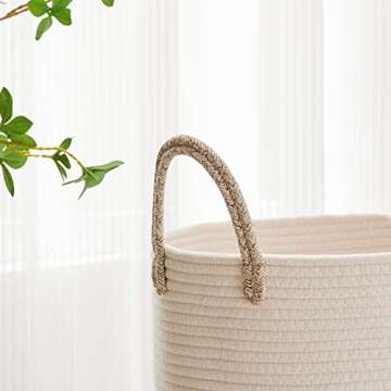 VIPOSCO Large Laundry Hamper Durable Cotton Rope Storage