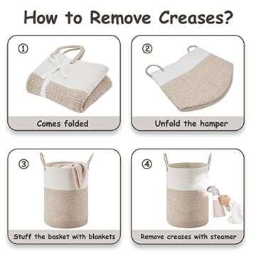 VIPOSCO Large Laundry Hamper Durable Cotton Rope Storage