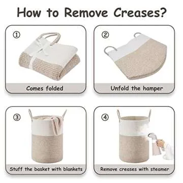 VIPOSCO Large Laundry Hamper Durable Cotton Rope Storage