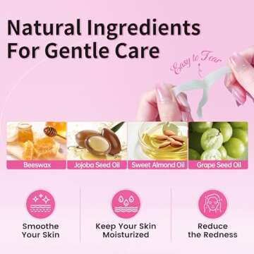 Beauty7 Facial Wax Strips Hair Removal Eyebrow Wax Strips Kit Fit Wax Strips Eyebrow Shaper at Home Waxing 24 Strips 4 Calming Oil Wipes for Sensitive All Skin Types for Women