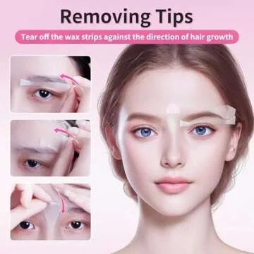 Beauty7 Facial Wax Strips Hair Removal Eyebrow Wax Strips Kit Fit Wax Strips Eyebrow Shaper at Home Waxing 24 Strips 4 Calming Oil Wipes for Sensitive All Skin Types for Women