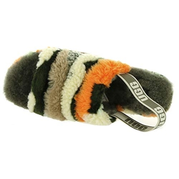 UGG Women's Fluff Yeah Slide CALI Collage Slipper, Olive, 7