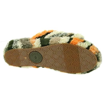 UGG Women's Fluff Yeah Slide CALI Collage Slipper, Olive, 7