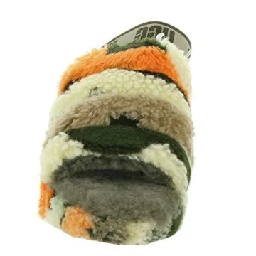 UGG Women's Fluff Yeah Slide CALI Collage Slipper, Olive, 7