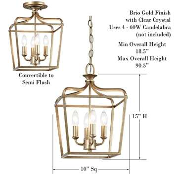Minka Lavery 4-Light Brio Gold Ceiling Pendant Chandelier