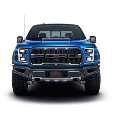 iPick Image Ford F150 Raptor 2017-2018 in Red UV Graphic 100% Real Black Carbon Fiber License Plate