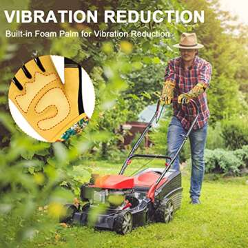 MSUPSAV Grain Leather Gardening Gloves for Stylish Protection