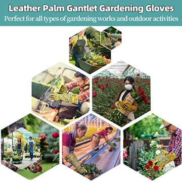 MSUPSAV Grain Leather Gardening Gloves for Stylish Protection