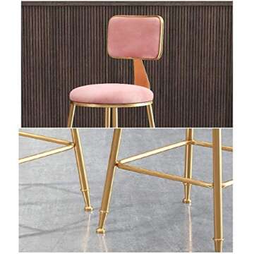 LJFYXZ Bar Stool Modern Simplicity Kitchen bar bar Chair Pink Velvet Dining Chair Golden Metal Legs High Stool Bearing Weight 200kg Seat Height 45/65/75cm (Size : 65cm)