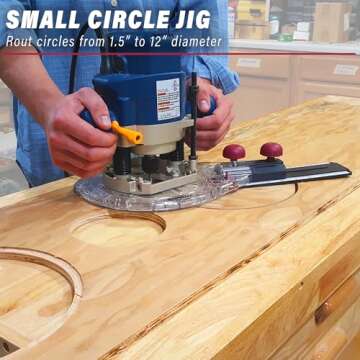 Milescraft 1219 Circle Guide Kit- Precision Router Circle Cutting Jig For Cutting/Routing Circles From 1.5” Up To 52” with Offset Base