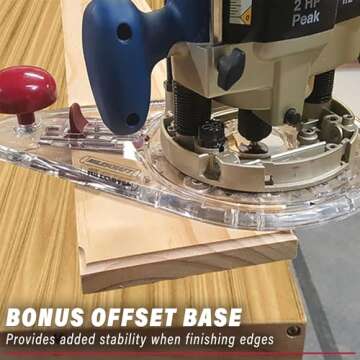Milescraft 1219 Circle Guide Kit- Precision Router Circle Cutting Jig For Cutting/Routing Circles From 1.5” Up To 52” with Offset Base