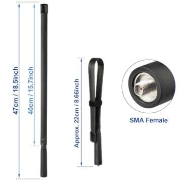 Bingfu Dual Band VHF UHF 136-520MHz Tactical Antenna for Ham Radios