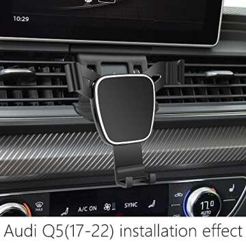 LUNQIN Car Phone Holder for 2017-2024 Audi Q5, 2018-2024 SQ5 Sportback Auto Accessories Navigation B...