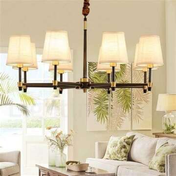 Senmao Home Decor Chandelier Shades Set of 6,Small lamp Shades clip on bulb, mini lamp shade with Wh...