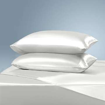 Manyshofu Satin Full Sheets Set 4 Piece - Soft Silky Satin Sheets Set, Ivory White Satin Bed Sheets Cooling & Luxury Bedding Sheet Set(1 Satin Fitted Sheet, 1 Satin Flat Sheet, 2 Satin Pillow Cases)