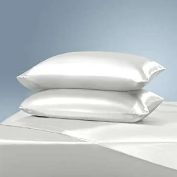 Manyshofu Satin Full Sheets Set 4 Piece - Soft Silky Satin Sheets Set, Ivory White Satin Bed Sheets Cooling & Luxury Bedding Sheet Set(1 Satin Fitted Sheet, 1 Satin Flat Sheet, 2 Satin Pillow Cases)