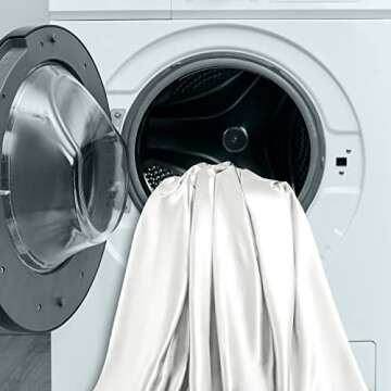 Manyshofu Satin Full Sheets Set 4 Piece - Soft Silky Satin Sheets Set, Ivory White Satin Bed Sheets Cooling & Luxury Bedding Sheet Set(1 Satin Fitted Sheet, 1 Satin Flat Sheet, 2 Satin Pillow Cases)