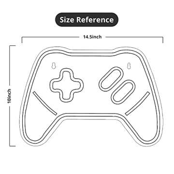 Lumoonosity Game Controller Neon Signs – Gamepad/Game Remote Neon Sign for Video/PC Gamer, Teen Boys' Gift - Game Zone LED Signs for Wall, Bedroom, Game Room Decor - Cool Gaming Console Neon Light