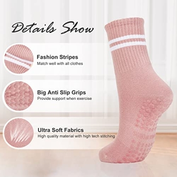 Stylish Pilates Socks with Grips for All Fitness Enthusiasts